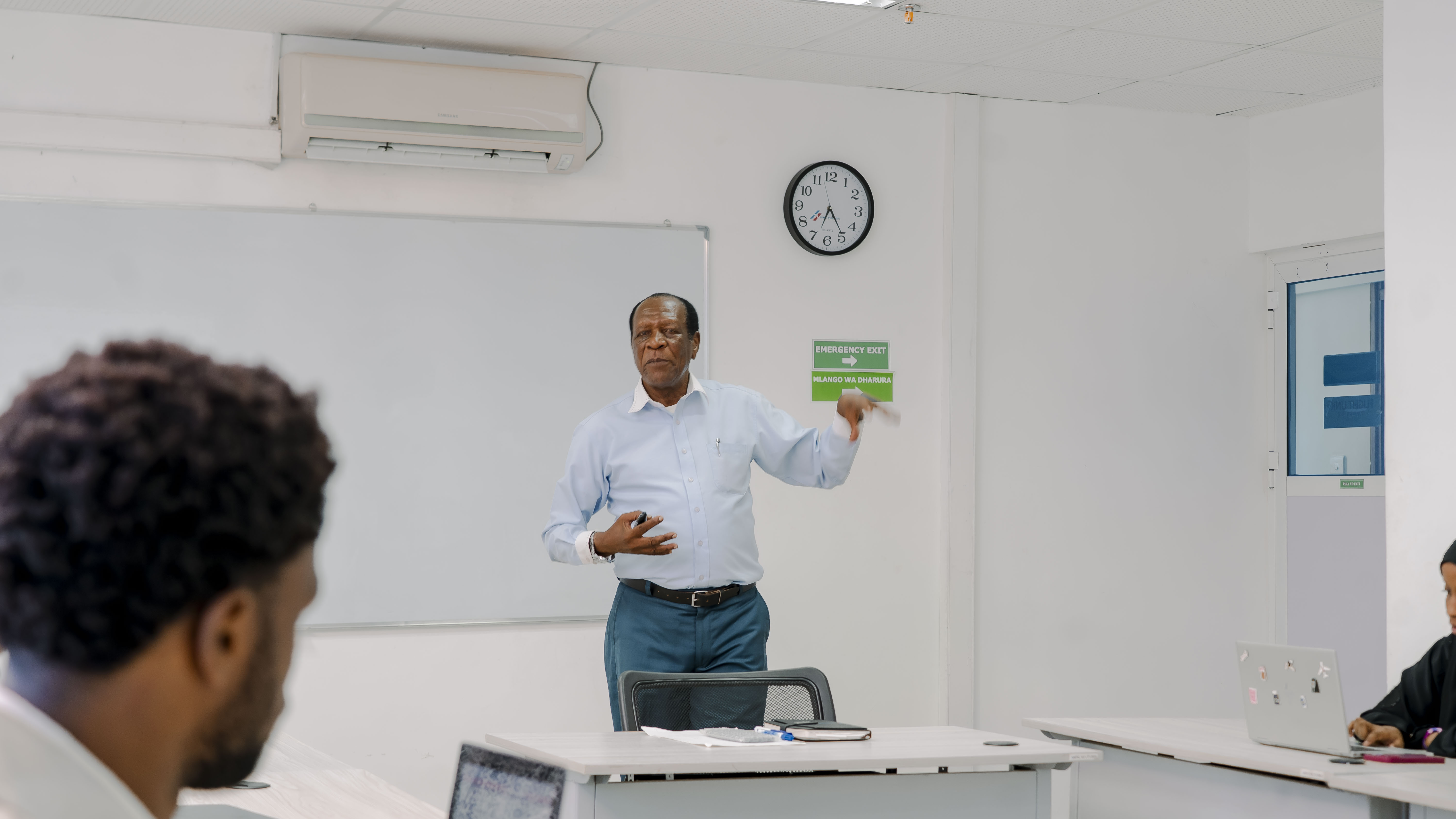 A Soma Aviation instructor teaching a session in the Masaki classroom